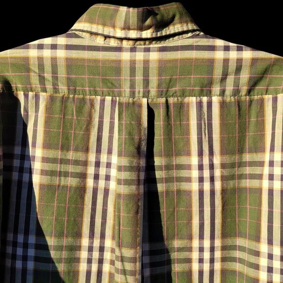 Ralph Lauren Chaps Vintage Button Front Shirt, Green Plaid, Large - Picture 4 of 5